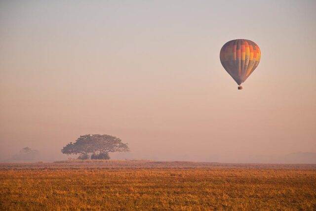 Balloon over Busanga Plains - Zambia