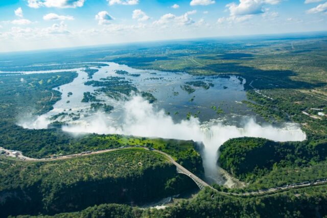Aerial view Victoria Falls 